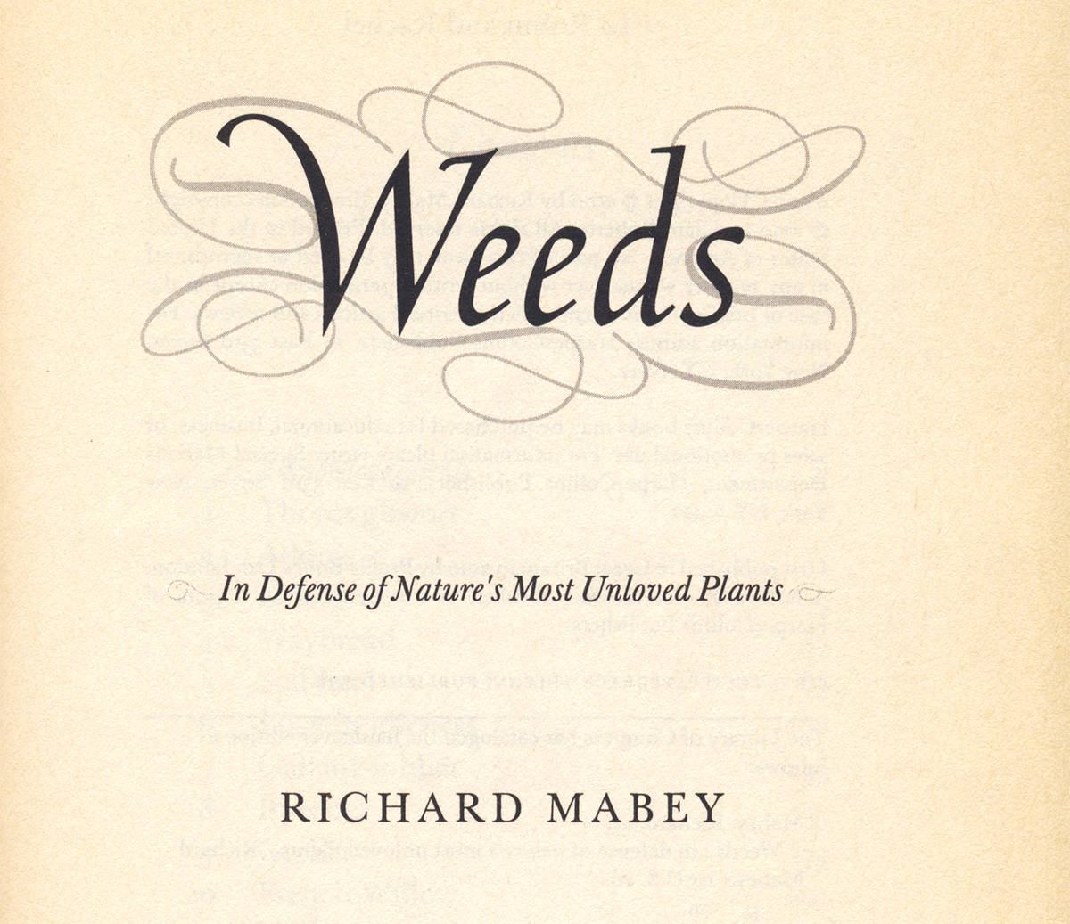 Richard Mabey's Weeds, exerpt